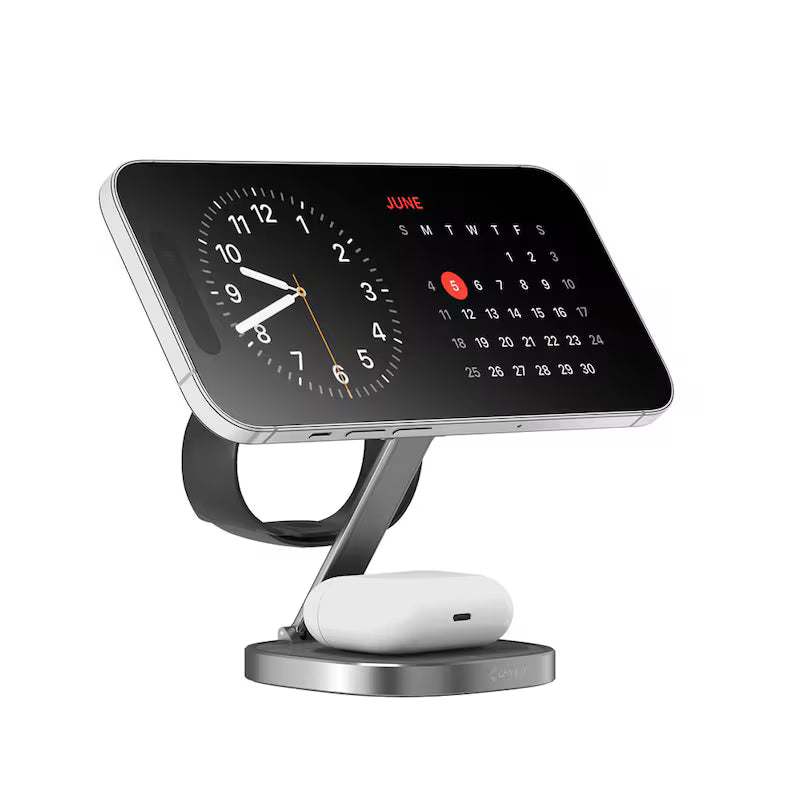 XLAYER MagFix Pro 3 in 1 Induktive Ladestation grau, 15 Watt