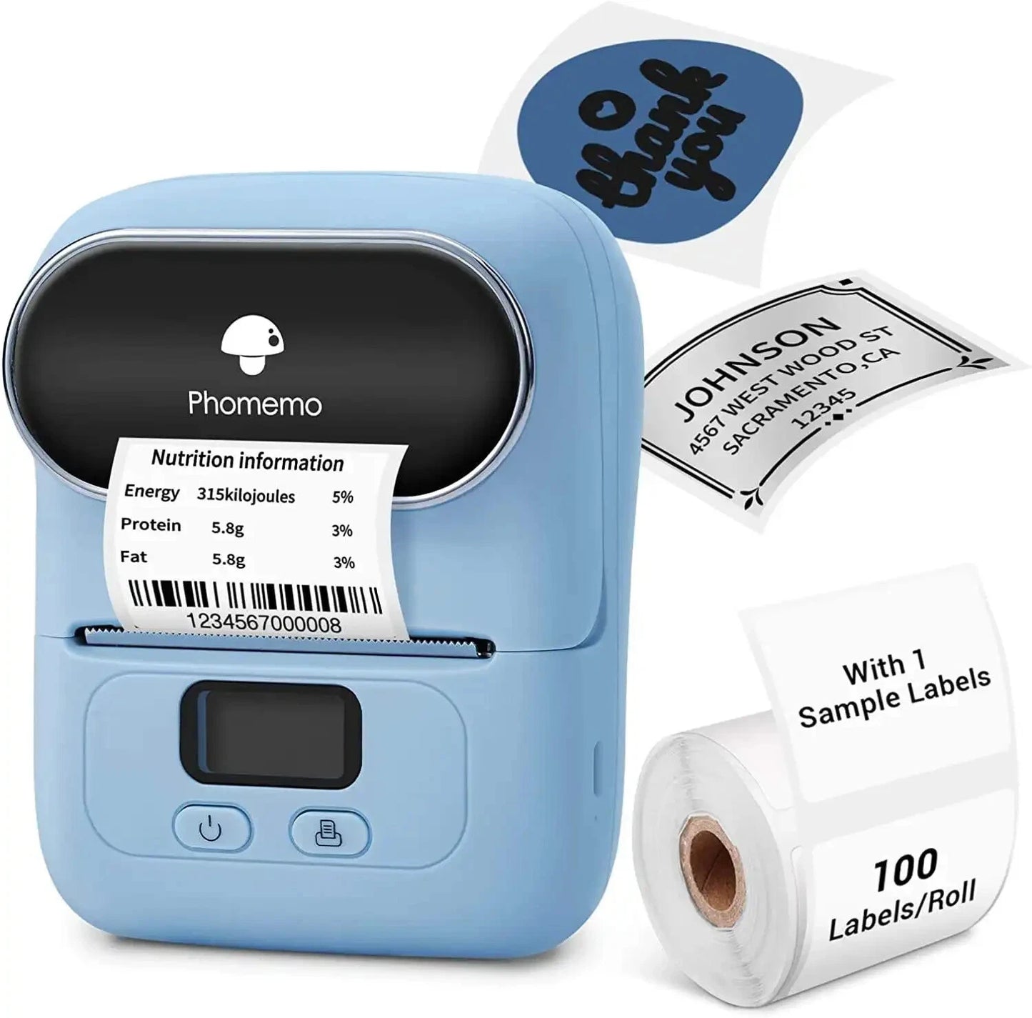Phomemo M110 Bluetooth Etikettendrucker für iPhone und Android-Handys, tragbarer