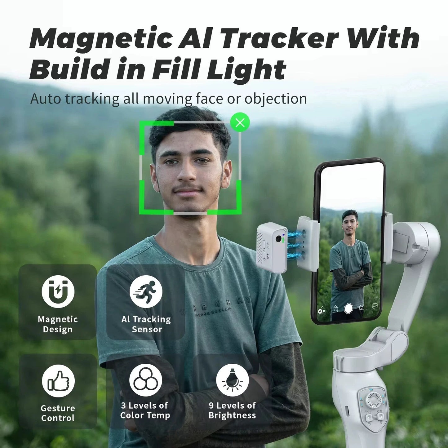 L7Cpro Plus – 3-Achsen Faltbarer Smartphone-Gimbal mit optionalem AI-Tracking