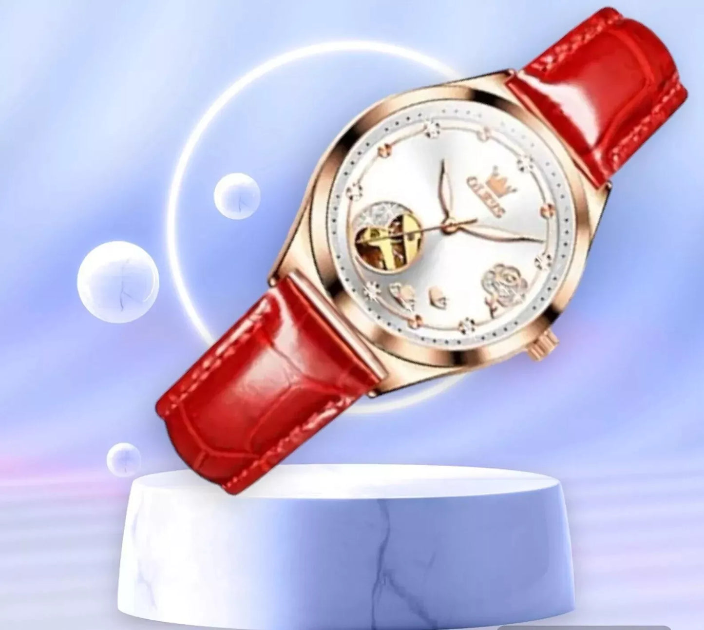 Uhr Frauen Olevs Mode Mechanische Automatik Skelett Lady Fashion Luxus