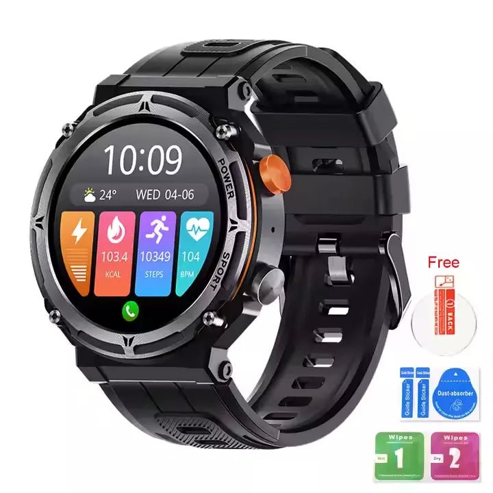 Smartwatch für 1 ATM wasserdichte für Männer 2024 C21 Pro 410mAh große Batterie