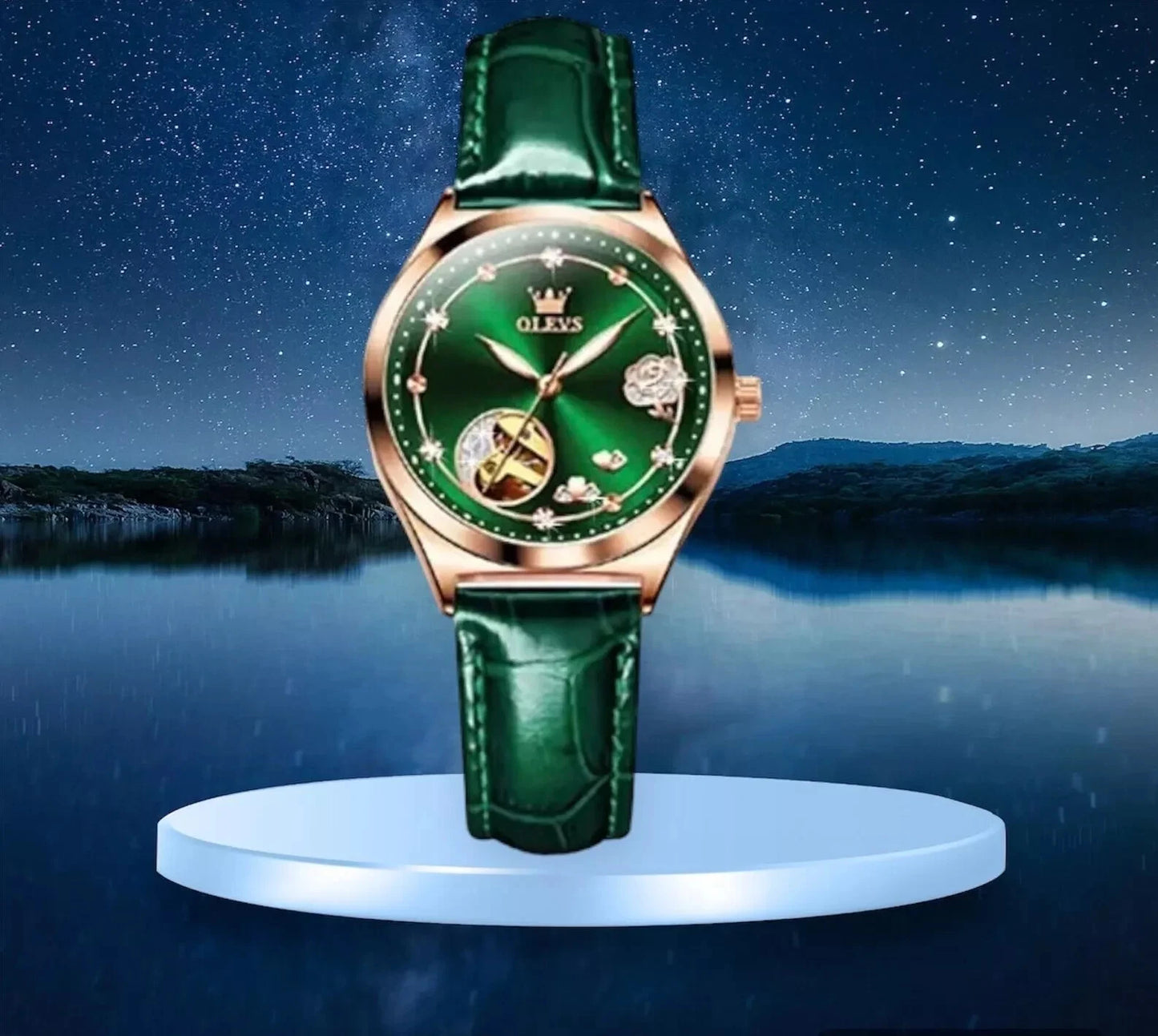 Uhr Frauen Olevs Mode Mechanische Automatik Skelett Lady Fashion Luxus