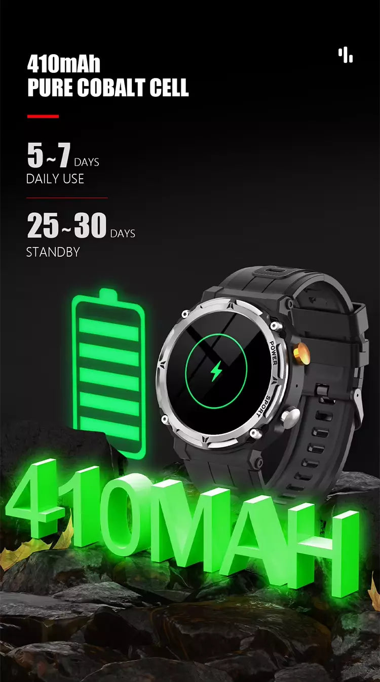 Smartwatch für 1 ATM wasserdichte für Männer 2024 C21 Pro 410mAh große Batterie