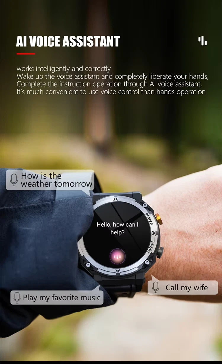 Smartwatch für 1 ATM wasserdichte für Männer 2024 C21 Pro 410mAh große Batterie