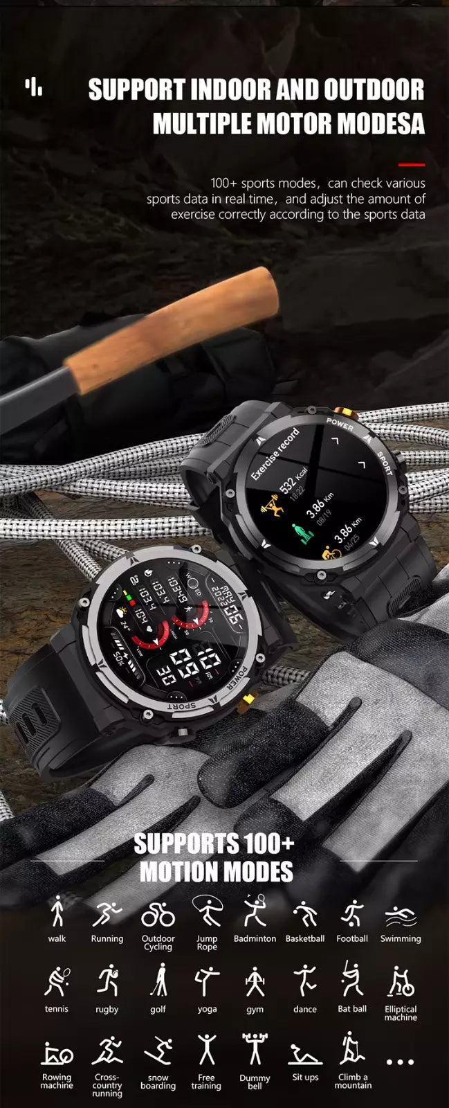Smartwatch für 1 ATM wasserdichte für Männer 2024 C21 Pro 410mAh große Batterie