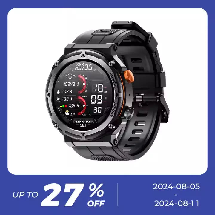 Smartwatch für 1 ATM wasserdichte für Männer 2024 C21 Pro 410mAh große Batterie