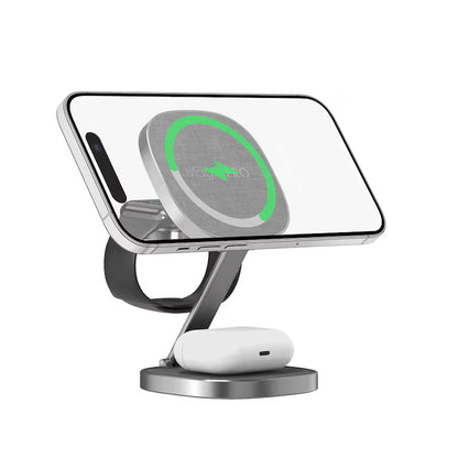 XLAYER MagFix Pro 3 in 1 Induktive Ladestation grau, 15 Watt
