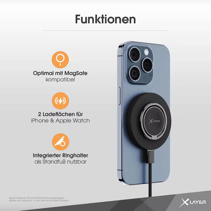XLAYER MagFix Pro 3-in-1 Induktive Ladestation schwarz, 15