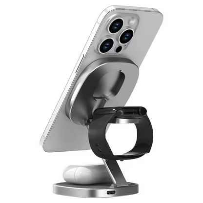 XLAYER MagFix Pro 3 in 1 Induktive Ladestation grau, 15 Watt