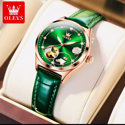 Uhr Frauen Olevs Mode Mechanische Automatik Skelett Lady Fashion Luxus