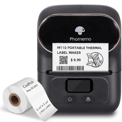 Phomemo M110 Bluetooth Etikettendrucker für iPhone und Android-Handys, tragbarer