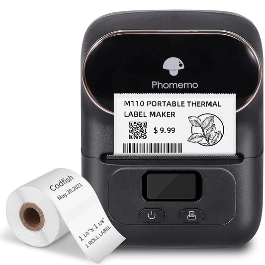 Phomemo M110 Bluetooth Etikettendrucker für iPhone und Android-Handys, tragbarer