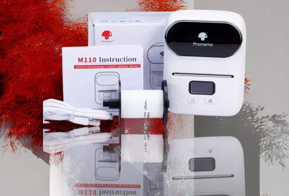 Phomemo M110 Bluetooth Etikettendrucker für iPhone und Android-Handys, tragbarer